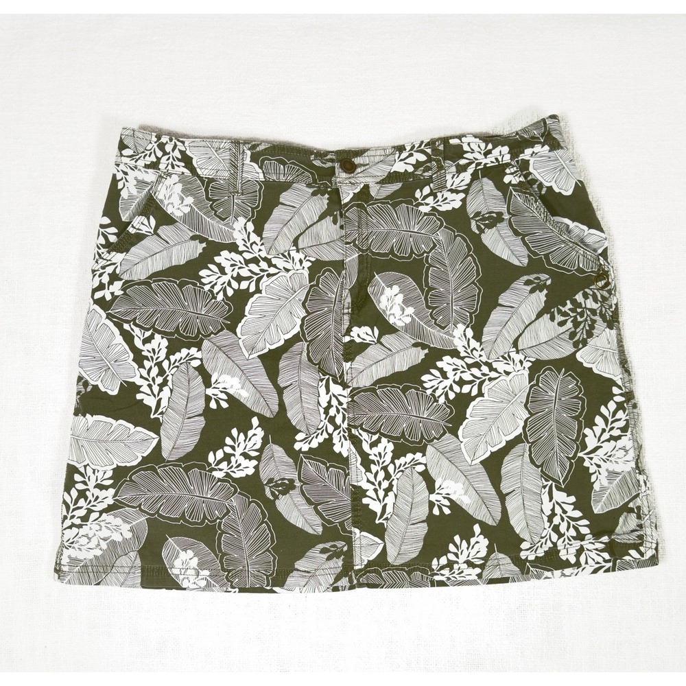 Croft And Barrow Women's Green Floral Leaf Skort Skirt Shorts Class‎ Fit Size 16